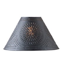 17 inch Lamp Shade with Chisel in Textured Black Tin - £39.49 GBP