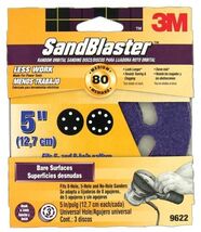 3M 9622 SandBlaster 5-Inch 80 Grit Sanding Disc - $7.55