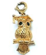 Vintage Goldtone Graduation Owl Charm Red 1&quot; - €8,42 EUR