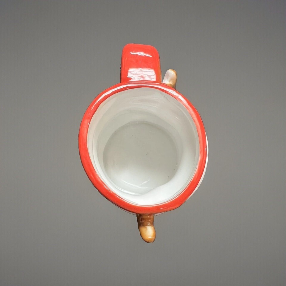 Holiday Time  Reindeer Deer Head Mug Cup Christmas 3D Brown Red Handle Item image 3