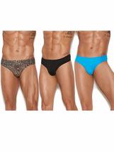 Angelique Mens Leopard Print Black Blue Thong Back Underwear Brief Small Med- 3  - £43.92 GBP