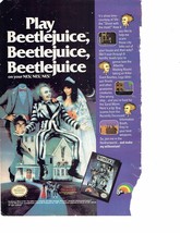 1991 Beetlejuice NES Video Game Print Ad Nintendo LJN 6.5&quot; x 10&quot; - £15.08 GBP
