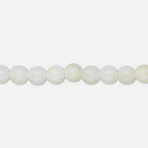 6mm Bleached White MOP Mother of Pearl Round Beads, 15in strand shell - £6.29 GBP