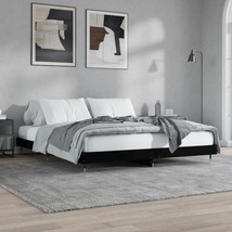 Bed Frame Black 150x200 cm King Size Engineered Wood - £84.92 GBP