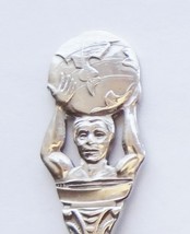 Collector Souvenir Spoon Japan Osaka Man Lifting Globe World Figural - £11.84 GBP