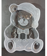 Crystal HOLIDAY BEAR SERVING PLATTER PLATE MIKASA 11 1/2&quot; Frosted Vintag... - $10.44