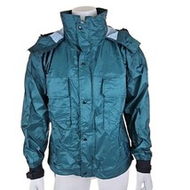 Orvis Flyfishing Rain Jacket Foldaway Hood Mens L Green Utility Packable... - $47.02