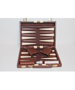 Travel Backgammon Set Magnetic Faux Leather Case Complete w/Instructions... - £13.17 GBP