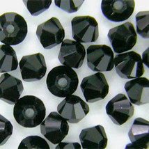 4mm Jet Swarovski Crystal Xilion Beads 5328 ( 72 ), Opaque Black bicone - £5.62 GBP