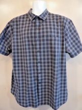 Van Heusen Classic Fit Shirt Men Size XXL/TTG 18-18 1/2 Short Sleeve Blu... - £8.20 GBP