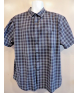 Van Heusen Classic Fit Shirt Men Size XXL/TTG 18-18 1/2 Short Sleeve Blu... - $10.39