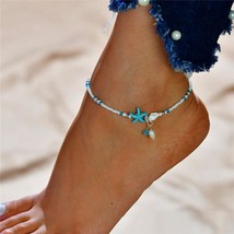 Silver Anklet Ankle Bracelet turquoise freshwater pearl 9&quot; plus 2&quot; extender - £7.64 GBP