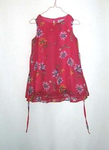 Disorderly Kids Party Dress Pink with Sheer Pink Floral Overlay Size 4 - £4.73 GBP