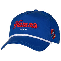 Hamm&#39;s Beer Roped Brim Adjustable Snapback Hat Blue - £27.95 GBP