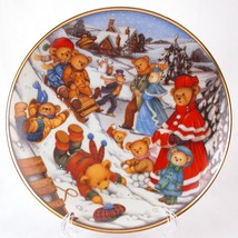 Franklin Mint Teddy Bear Winter Frolic Limited Edition Heirloom Plate O2601 - $10.00