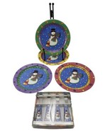 Vintage Sango the Sweet Shoppe Christmas Holiday Snowman DESSERT PLATES ... - $370.49 MXN