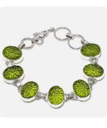 Peridot flower sterling silver bracelet - $40.74 CAD