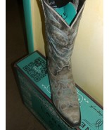 Gorgeous! Lane Boot Love Sick Cowgirl Fashion Leather distressed tan aqua - £196.61 GBP