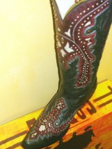Gorgeous Corral Ladies Boot Boutique Quality Black/red Overlay w Studs G... - $280.00