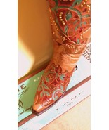 Fabulous! Lane Boot Bliss Cowgirl Fashion  Rich Brown Studded Embroidery... - £290.64 GBP