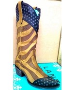 New! Unique! Lane Boot Faded Glory! Cowgirl/Cowboy Americana Stars Leather - £314.27 GBP