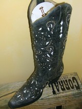 Sweet Corral Ladies Boot Cowgirl A 1096  Black and white Inlay  and STUDS! - £239.00 GBP