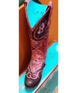Cowgirl rocker Lane Anabella, black, grey, rose red boot, roses &amp; bling ... - £298.52 GBP