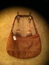 NEW XO Genuine Brown Leather HANDBaG Size: MeDiuM - CoLoR Tan!! Excellen... - £39.83 GBP