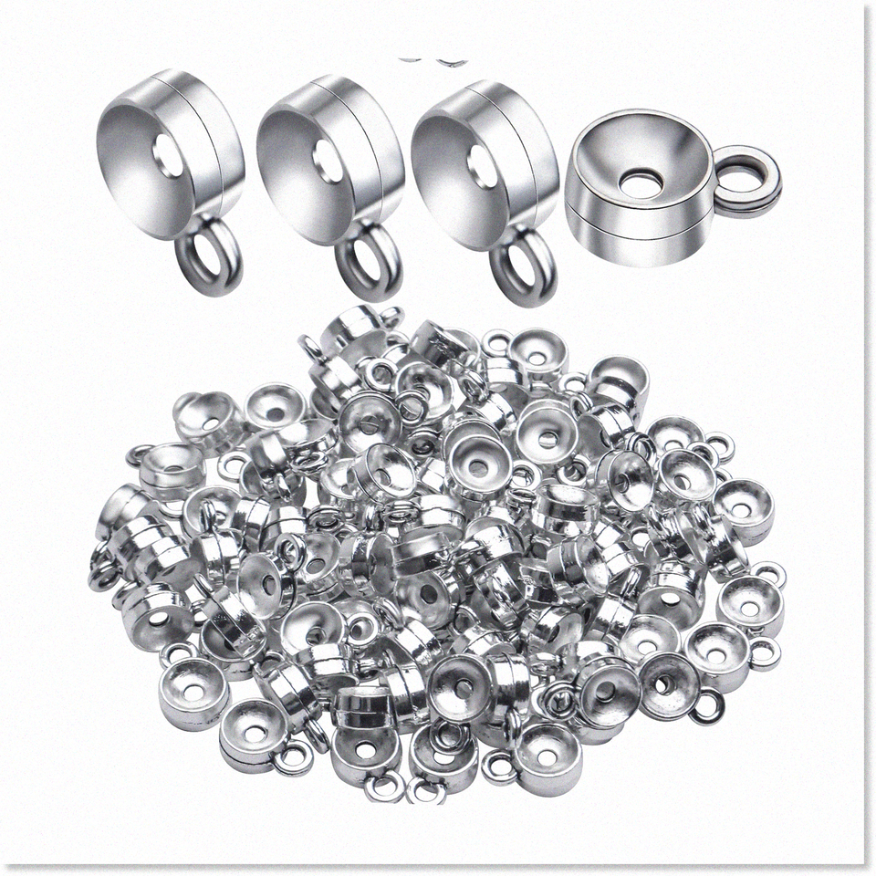 100pcs Tibetan Antique Silver Connectors Bails Beads - Exquisite Column ... - $21.77