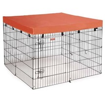 Dog Excercise Pen Covers Orange Square Canvas Tarp Heavy Duty Pet Shade ... - £39.97 GBP