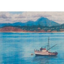 DOLLHOUSE Unframed Picture Tableau on Canvas Bateau (Boat) g7961 Miniature - £2.03 GBP