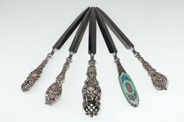 Gorgeous Art Nouveau/Art Deco English Sterling Letter Opener Set of 5 - $2,049.30