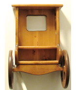 Vintage Brown Wood Wagon Wheel Rack Storage/Rustic Western Country Decor - £51.39 GBP