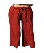 Cache Rust 100% Raw Silk Removable Self Belt Crop Pant New NWT Linen Fee... - $108.00