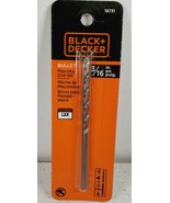 Premium Masonry Bit Black &amp; Decker 3/16&quot; Bullet 4-Inch #16731 New  Sealed - £9.27 GBP