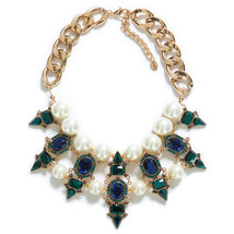 Zara Victorian Pearls and Large Jewels Statement Necklace  - $19.00