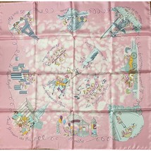 Hermes Scarf Les Triples de Paris 90 cm silk pink Carre circus 35&quot; - £727.69 GBP