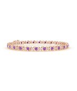 ANGARA 1.76 Ct S Curl Amethyst and Diamond Tennis Bracelet in 14K Solid ... - $2,960.10