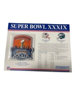 SUPER BOWL XXXIX Patriots vs Eagles 2005 OFFICIAL SB NFL PATCH Card - $18.69