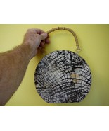 (EL20-4) Genuine white black Alligator Leather Handbag SKIN Hide round P... - $127.86 CAD