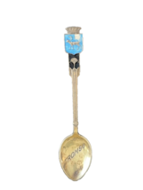 Norne Tromso Norway Blue Enameled and Sterling Silver Souvenir Spoon - £19.54 GBP