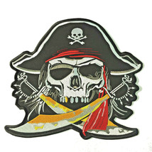 Halloween Costumes Cross Sword Logo Captain Pirate Skull Embroidery Patch 9 Inch - £16.00 GBP