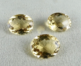 Natural Yellow Citrine Oval Cut 3 Pc 46.38 Ct Loose Gemstone For Earring... - $121.13