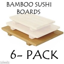 BRAND NEW Large Bamboo Sushi Serving Board 10 1/2&quot; x 7&quot; x 1 1/4&quot; - 6 Pack REBATE - £74.73 GBP