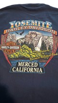 Harley Davidson Yosemite Merced California T-Shirt Size Large Navy Blue - $308.80 MXN