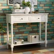 Console Table Traditional Design with Two Drawers and Bottom Shelf (Ivor... - £165.16 GBP