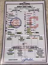 Rare 11x17 Chicago Cubs Ws 2016 Champs Joe Maddon World Series Scorecard - £611.62 GBP