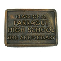 Vintage 1982 Belt Buckle Class Of 1942 Farragut High School Knoxville Te... - $19.99