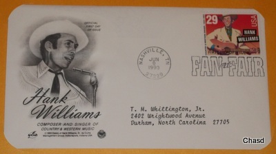 Primary image for First Day Cover- Hank Williams