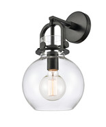 Sconce Newton Sphere 8&quot; Matte Black Downtown Urban Clear 410-1W-BK-G410-8CL - €204,57 EUR